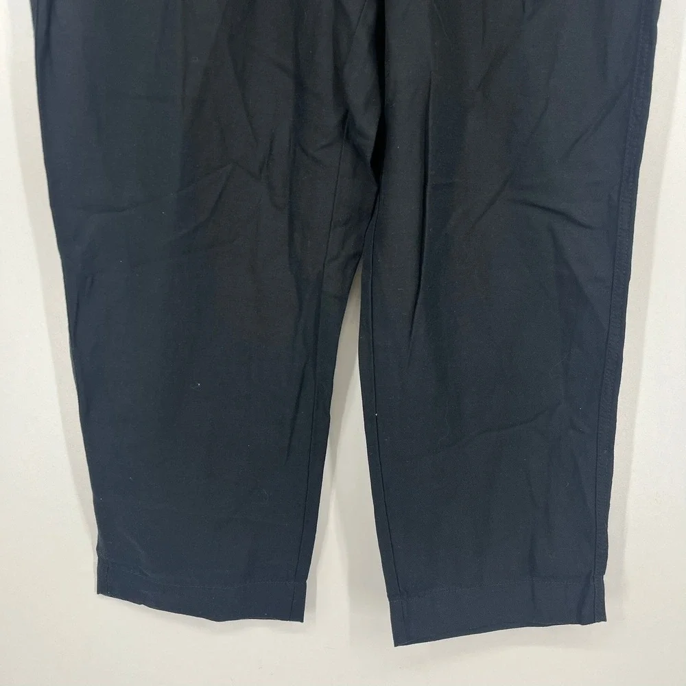 Banana Republic Womens Tapered Crop Pant Black Lyocell Linen Cotton Large NWT